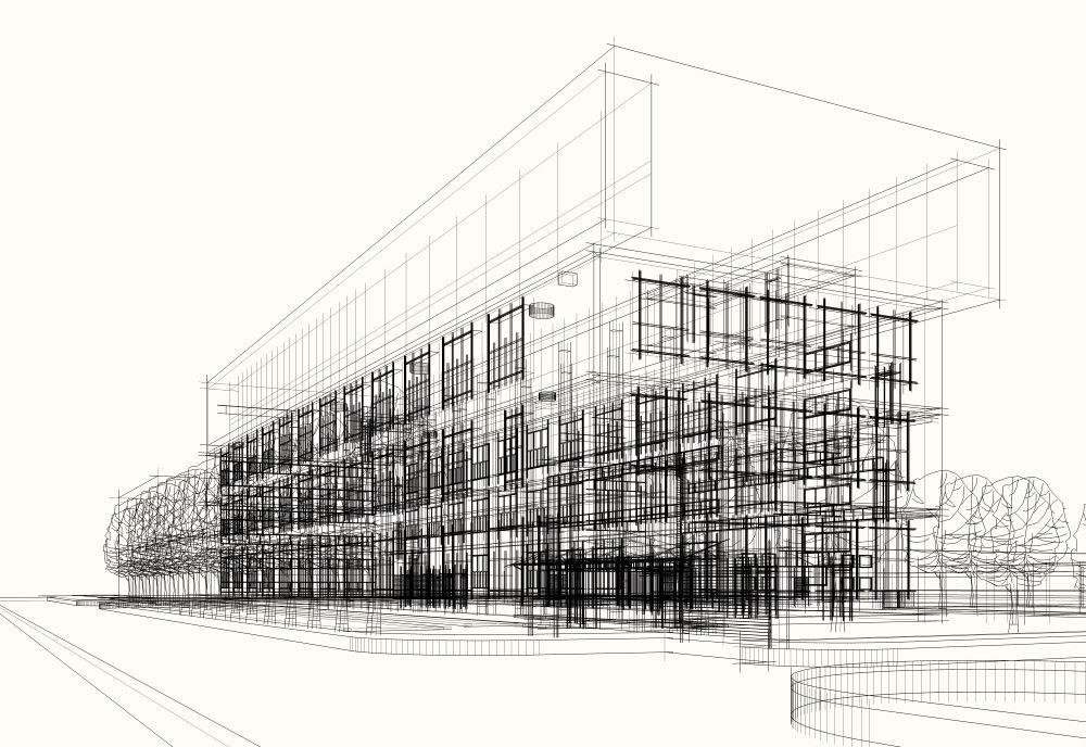 exterior scaffold drawing