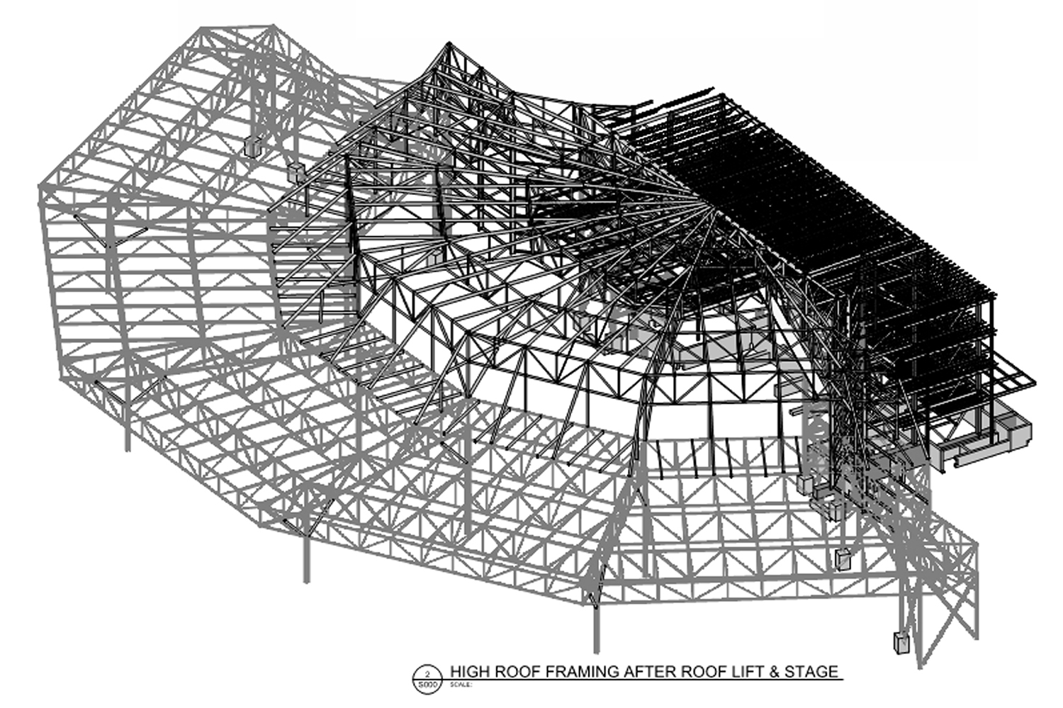 6_Revit model of existing roof and lifted roof with new support framing and new stage building framing-credit Larson.jpg