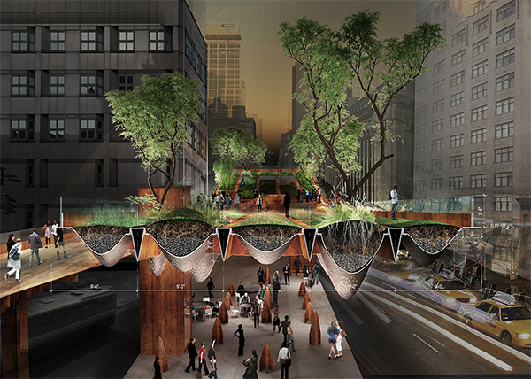Visionary Footbridge/Elevated Park Concept Wins AISC's Forge Prize