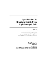 RCSC Specification for Structural Joints Using High-Strength Bolts 2014